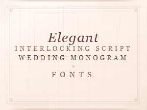 Elegant Interlocking Script Wedding Monogram Fonts Collection