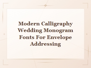 Modern Calligraphy Wedding Monogram Fonts for Envelope Addressing